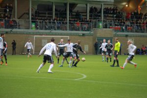 Match i Nordichallen med läktare i bakgrunden