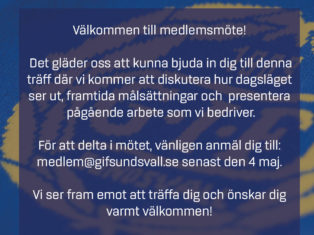 Välkommen på Medlemsmöte